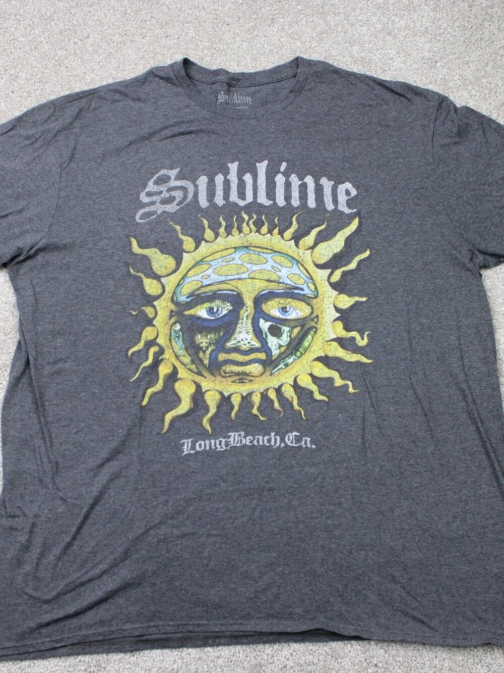 Sublime T-Shirt Mens 2XL XXL Gray Band Logo Cotton/Polyester Blend Short Sleeve - Picture 1 of 9
